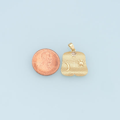 Gold Moon Star Charms,18K Gold Filled Square Sun Pendant,Celestial Charm Bracelet Necklace for DIY Jewelry Making Supply
