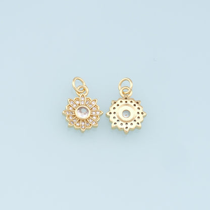Gold Daisy Charms,18K Gold Filled Daisy Pendant,Daisy Charm Bracelet Necklace for DIY Jewelry Making Supply