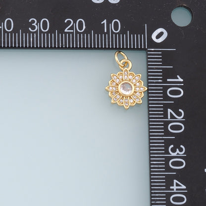Gold Daisy Charms,18K Gold Filled Daisy Pendant,Daisy Charm Bracelet Necklace for DIY Jewelry Making Supply