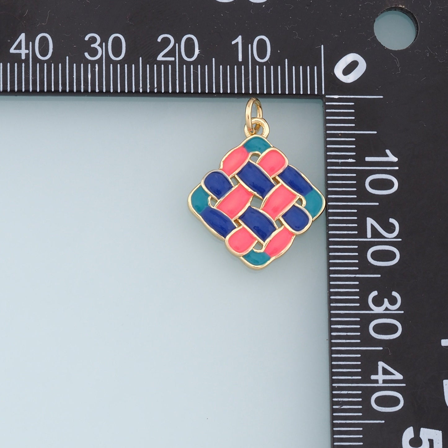 Gold Rattan Charms,18K Gold Filled Diamond Rattan Pendant,Braid Charm Bracelet Necklace for DIY Jewelry Making Supply
