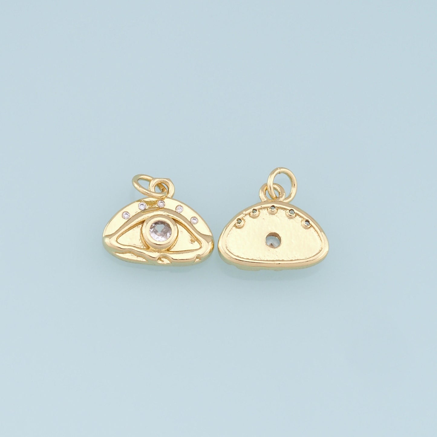 Gold Evil Eye Charms,18K Gold Filled Evil Eye Pendant,CZ Evil Eye Charm Bracelet Necklace for DIY Jewelry Making Supply