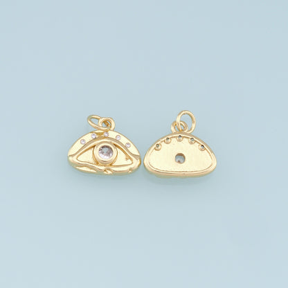Gold Evil Eye Charms,18K Gold Filled Evil Eye Pendant,CZ Evil Eye Charm Bracelet Necklace for DIY Jewelry Making Supply