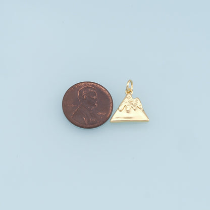 Gold Mountain Charms,18K Gold Filled Mountain Pendant,Nature Charm Bracelet Necklace for DIY Jewelry Making Supply