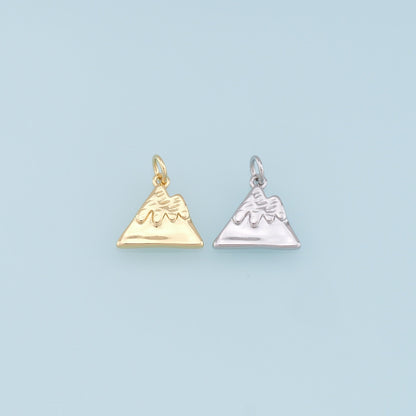 Gold Mountain Charms,18K Gold Filled Mountain Pendant,Nature Charm Bracelet Necklace for DIY Jewelry Making Supply