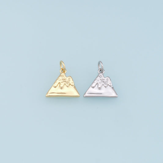 Gold Mountain Charms,18K Gold Filled Mountain Pendant,Nature Charm Bracelet Necklace for DIY Jewelry Making Supply