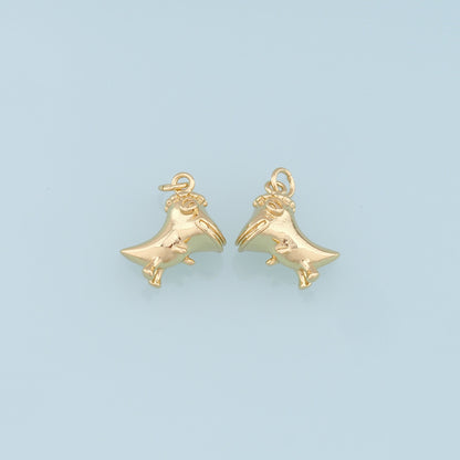 Gold Dinosaur Charms,18K Gold Filled Dinosaur Pendant,Kawaii Charm Bracelet Necklace for DIY Jewelry Making Supply