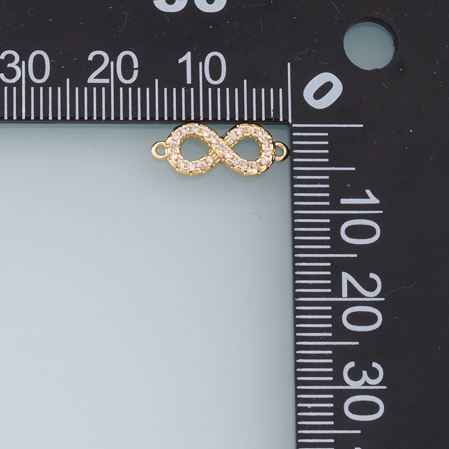 Gold Infinity Connector Charms,18K Gold Filled Infinity Pendant,CZ Micro Pave Infinity Charm Bracelet Necklace for DIY Jewelry Making Supply
