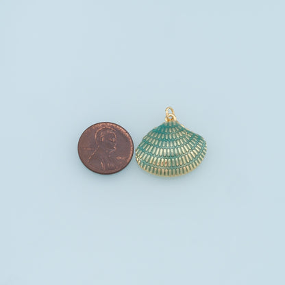 18K Gold Filled Shell Charm Pendant for Jewelry Making
