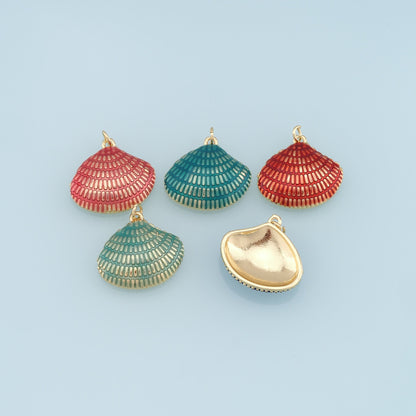 18K Gold Filled Shell Charm Pendant for Jewelry Making