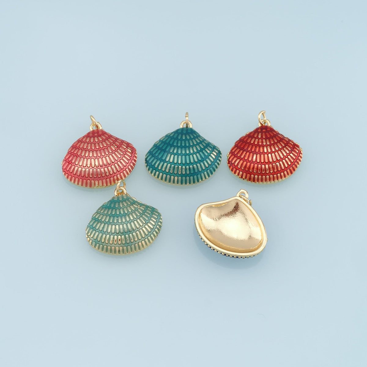 Gold Shell Charms,18K Gold Filled Conch Shell Pendant,Conch Shell Charm Bracelet Necklace for DIY Jewelry Making Supply