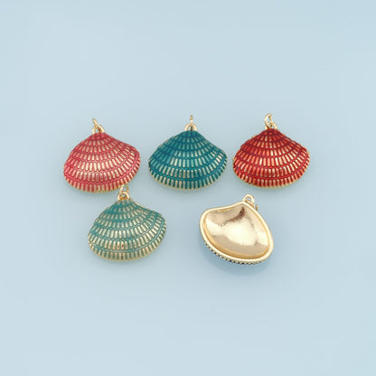Gold Shell Charms,18K Gold Filled Conch Shell Pendant,Conch Shell Charm Bracelet Necklace for DIY Jewelry Making Supply