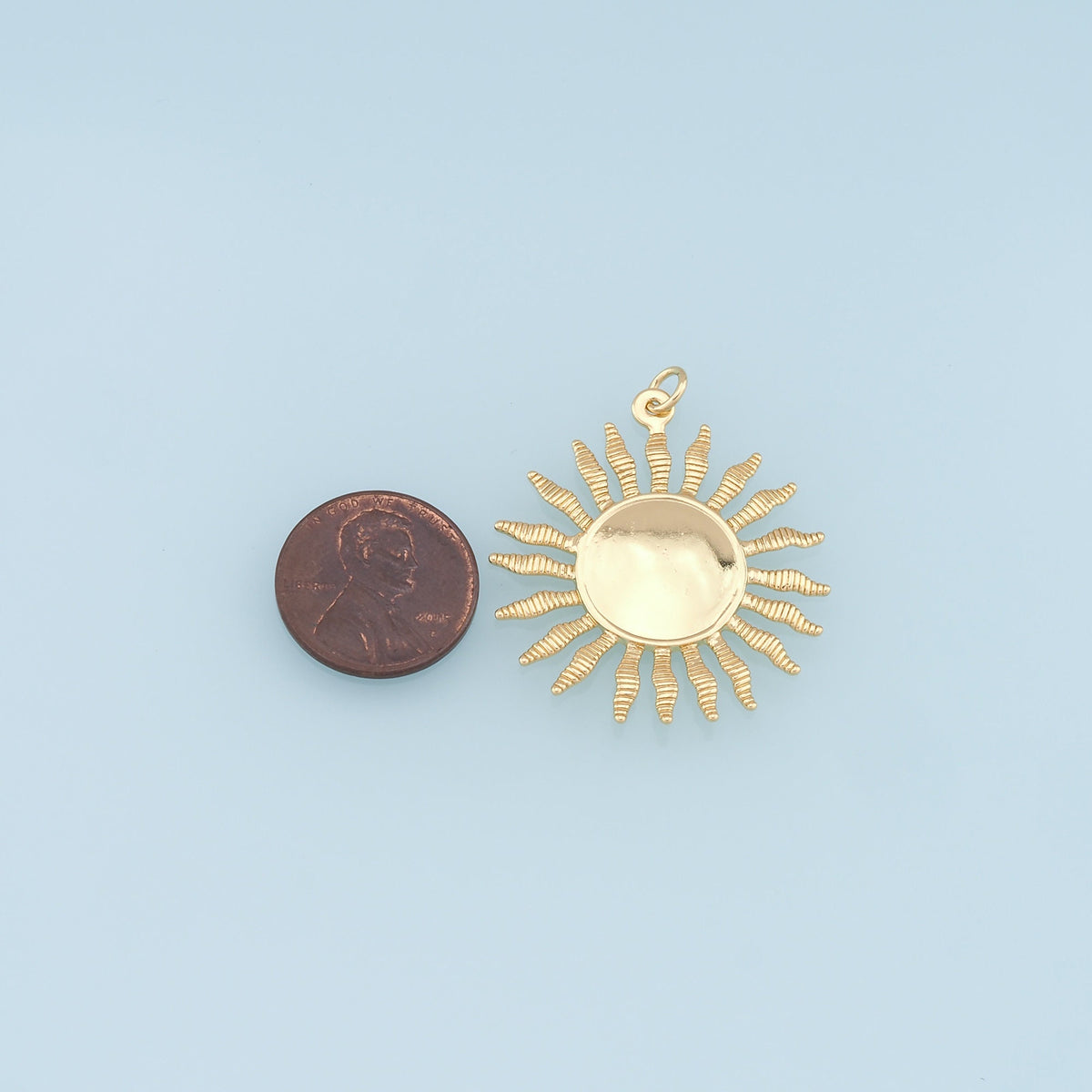 18K Gold Filled Sun Charm Pendant for Jewelry Making