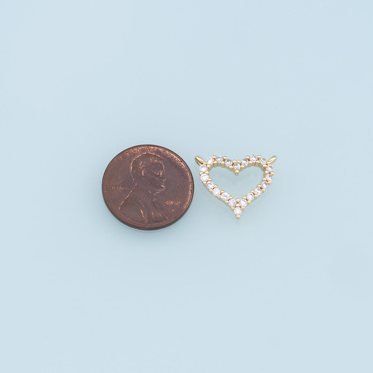 Gold Heart Charms,18K Gold Filled Heart Pendant,CZ Micro Pave Heart Charm Bracelet Necklace for DIY Jewelry Making Supply