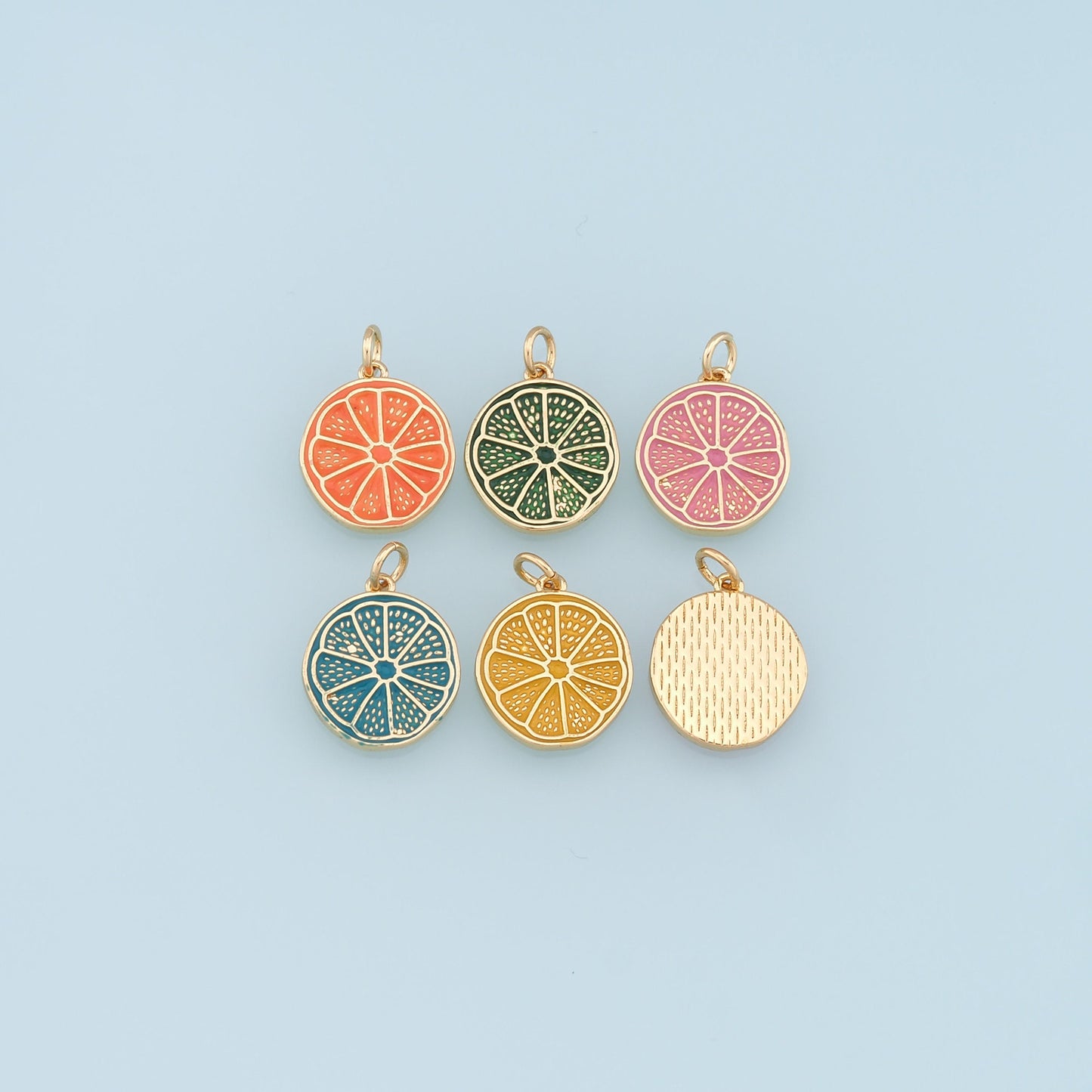 Gold Lemon Charms,18K Gold Filled Enamel Lemon Pendant,Fruit Charm Bracelet Necklace for DIY Jewelry Making Supply