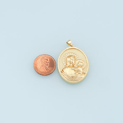 Gold Virgin Mary Charms,18K Gold Filled Virgin Mary Pendant,Religion Charm Bracelet Necklace for DIY Jewelry Making Supply
