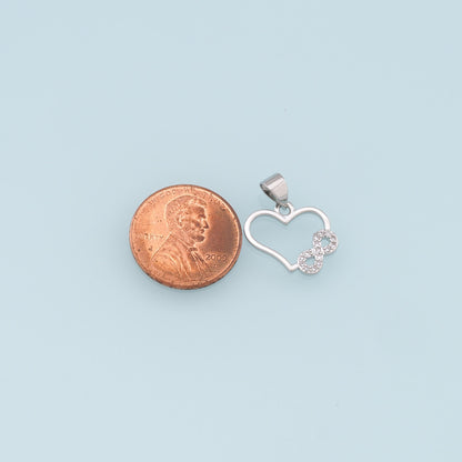 Gold Heart Infinity Charms,18K Gold Filled Heart Pendant,CZ Micro Pave Infinity Charm Bracelet Necklace for DIY Jewelry Making Supply