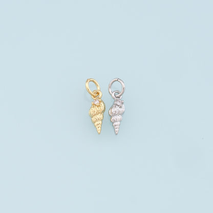 Gold Conch Charms,18K Gold Filled Conch Shell Pendant,Silver Conch Shell Charm Bracelet Necklace for DIY Jewelry Making Supply