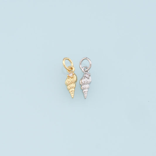 Gold Conch Charms,18K Gold Filled Conch Shell Pendant,Silver Conch Shell Charm Bracelet Necklace for DIY Jewelry Making Supply