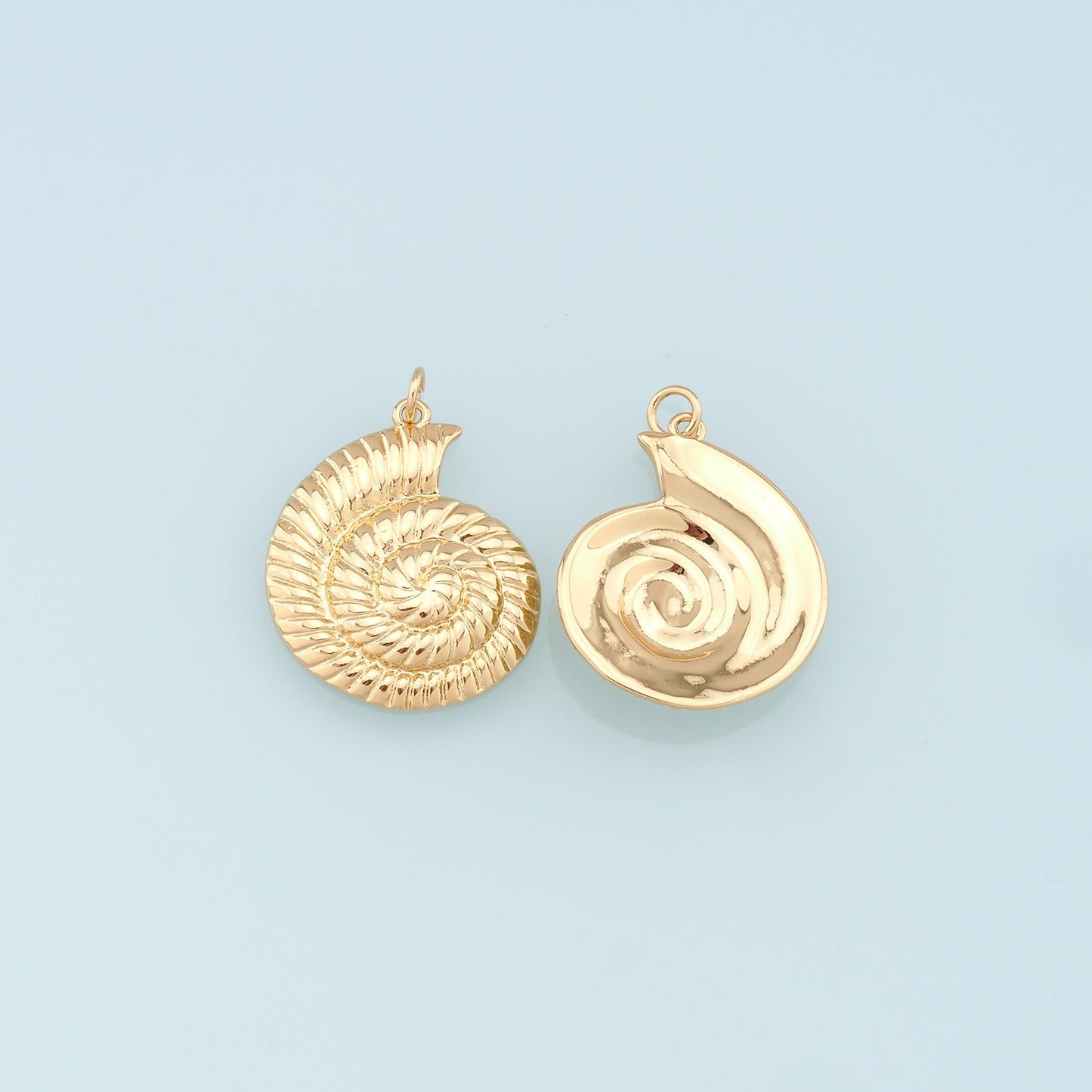 Gold Shell Charms,18K Gold Filled Conch Shell Pendant,Ocean Charm Bracelet Necklace for DIY Jewelry Making Supply