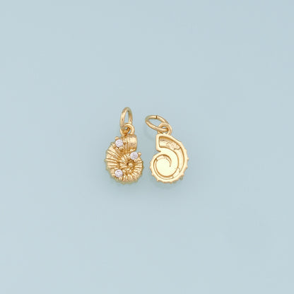 Gold Shell Charms,18K Gold Filled CZ Conch Shell Pendant,Ocean Charm Bracelet Necklace for DIY Jewelry Making Supply