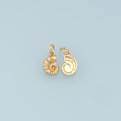 18K Gold Filled Shell CZ Charm Pendant for Jewelry Making