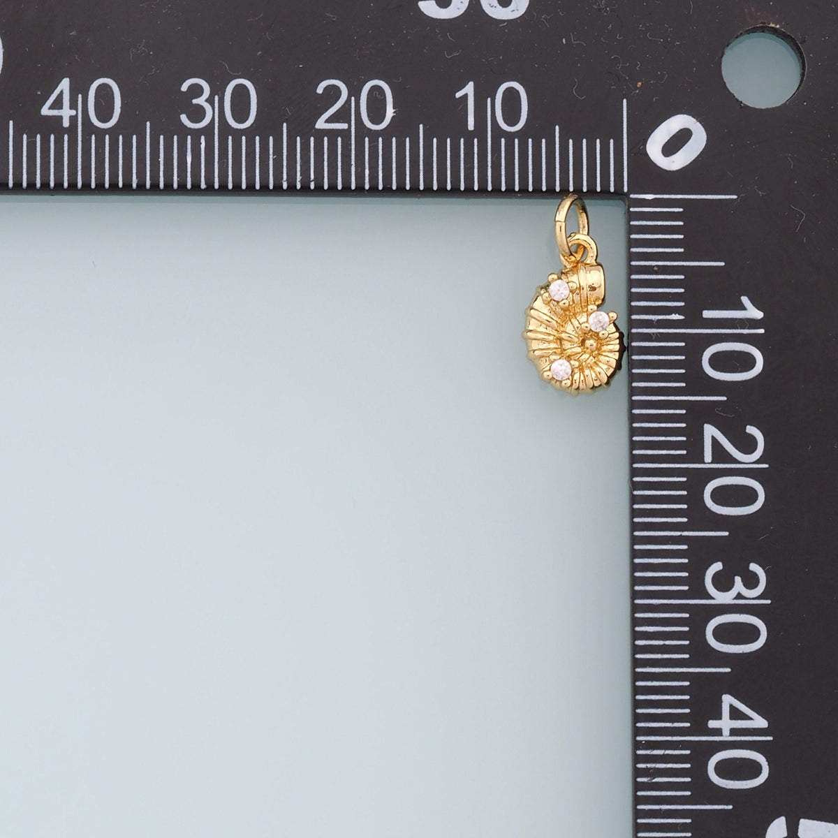 18K Gold Filled Shell CZ Charm Pendant for Jewelry Making