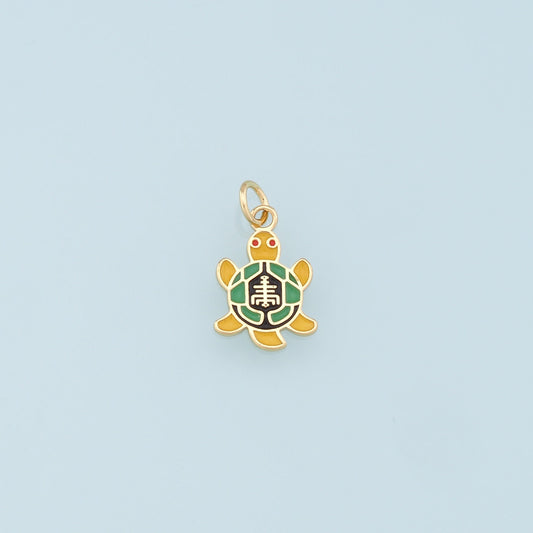 Gold Turtle Charms,18K Gold Filled Turtle Pendant,Enamle Turtle Charm Bracelet Necklace for DIY Jewelry Making Supply