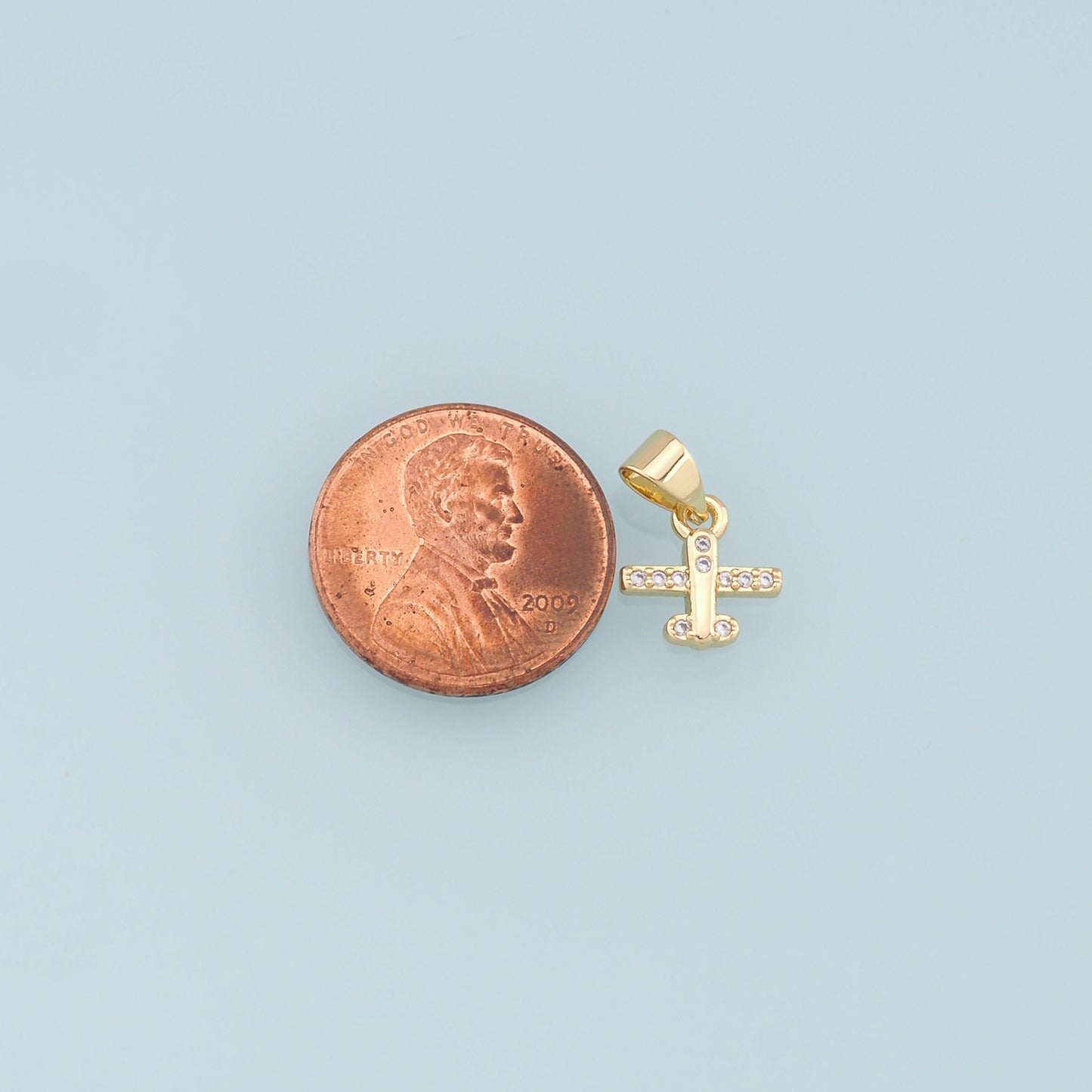 Gold Tiny Airplane Charms,18K Gold Filled Airplane Pendant,CZ Micro Pave Airplane Charm Bracelet Necklace for DIY Jewelry Making Supply