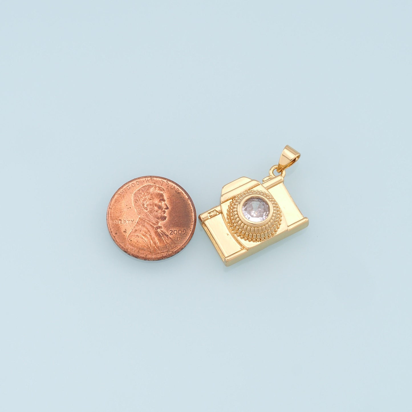 Gold Camera Charms,18K Gold Filled Camera Pendant,Camera Charm Bracelet Necklace for DIY Jewelry Making Supply