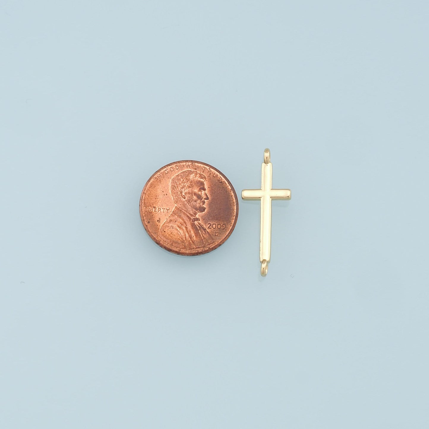 Gold Cross Connector Charms,18K Gold Filled Cross Pendant,Religion Charm Bracelet Necklace for DIY Jewelry Making Supply