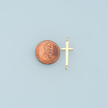 Gold Cross Connector Charms,18K Gold Filled Cross Pendant,Religion Charm Bracelet Necklace for DIY Jewelry Making Supply