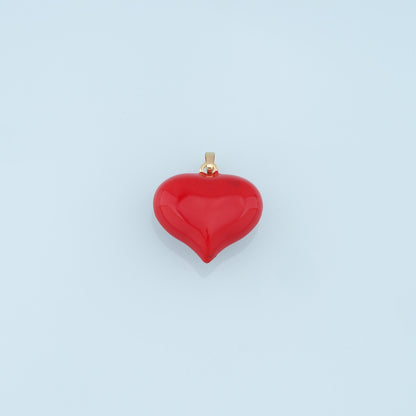 Gold Heart Charms,18K Gold Filled Enamel Heart Pendant,Red Heart Charm Bracelet Necklace for DIY Jewelry Making Supply