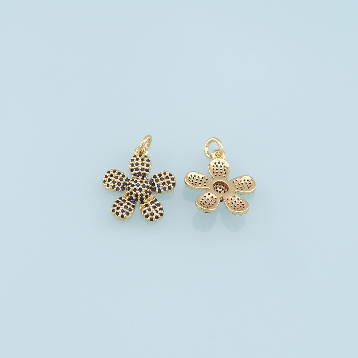 18K Gold Filled Flower Charm Pendant for Jewelry Making
