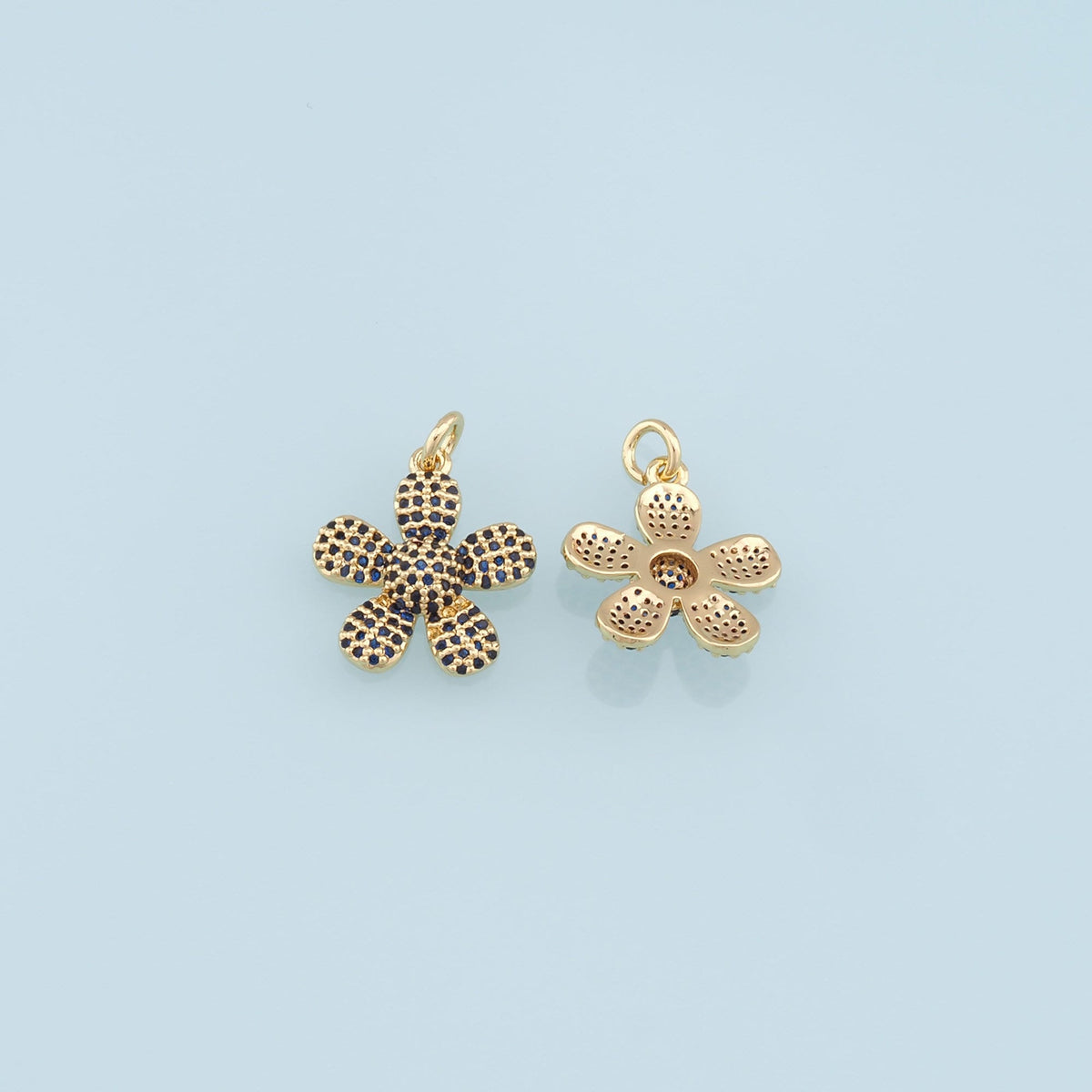 Gold Flower Charms,18K Gold Filled Flower Pendant,Silver Flower Charm Bracelet Necklace for DIY Jewelry Making Supply