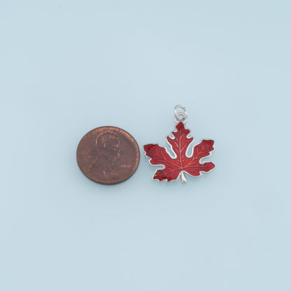 Gold Maple Leaf Charms,18K Gold Filled Maple Leaf Pendant,Silver Maple Leaf Charm Bracelet Necklace for DIY Jewelry Making Supply