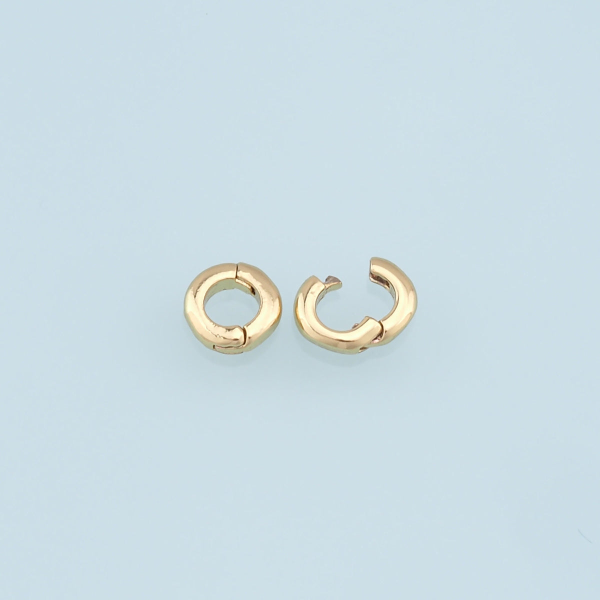 18K Gold Filled Round Carabiner Clasp,Carabiner Lock Connector,Spring Push Gate for DIY Jewelry Finding Necklace Bracelet