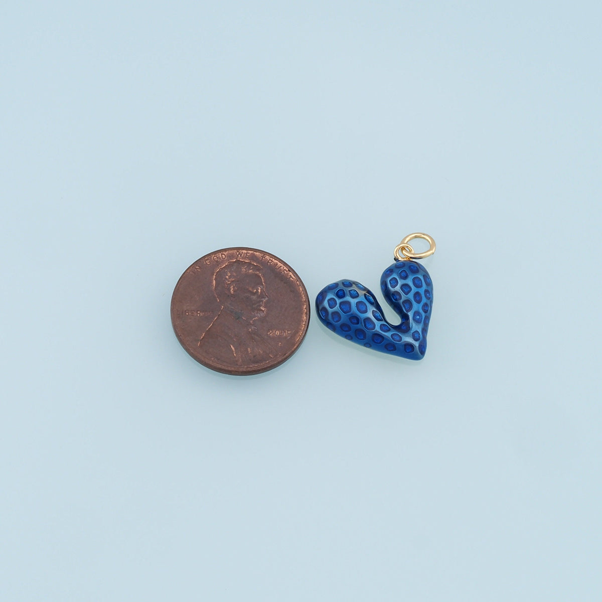 18K Gold Filled Heart Enamel Charm Pendant for Jewelry Making
