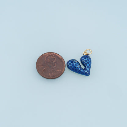 18K Gold Filled Heart Enamel Charm Pendant for Jewelry Making