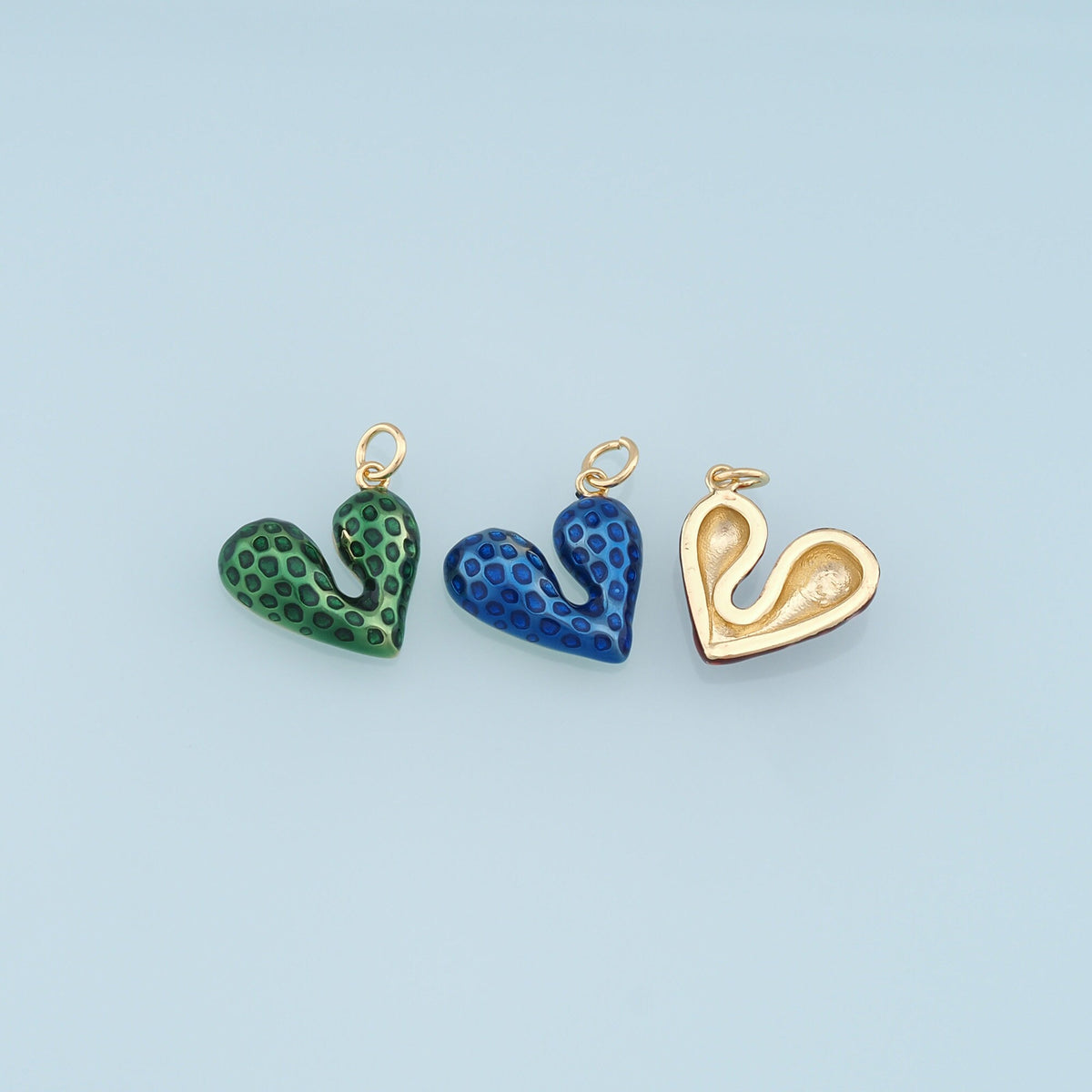 18K Gold Filled Heart Enamel Charm Pendant for Jewelry Making