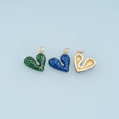 18K Gold Filled Heart Enamel Charm Pendant for Jewelry Making