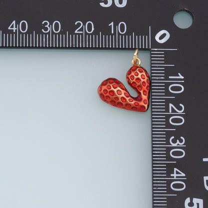 18K Gold Filled Heart Enamel Charm Pendant for Jewelry Making