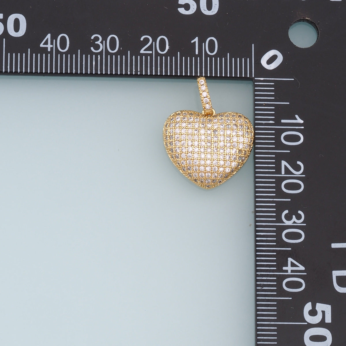 Gold Heart Charms,18K Gold Filled Heart Pendant,CZ Micro Pave Heart Charm Bracelet Necklace for DIY Jewelry Making Supply