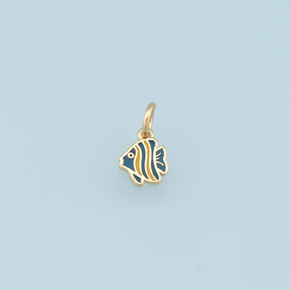 Cute Tiny Fish Charms,18K Gold Filled Enamel Fish Pendant,Kawaii Charm Bracelet Necklace for DIY Jewelry Making Supply