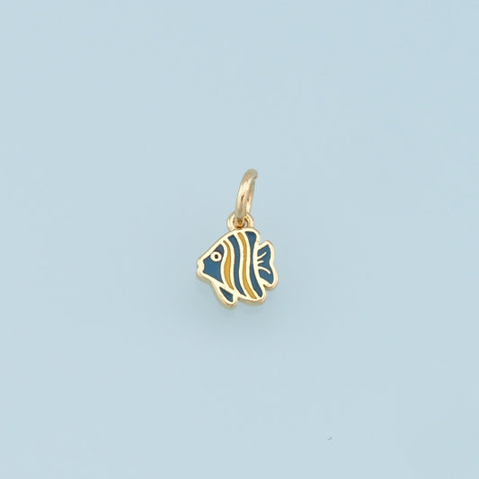 Cute Tiny Fish Charms,18K Gold Filled Enamel Fish Pendant,Kawaii Charm Bracelet Necklace for DIY Jewelry Making Supply