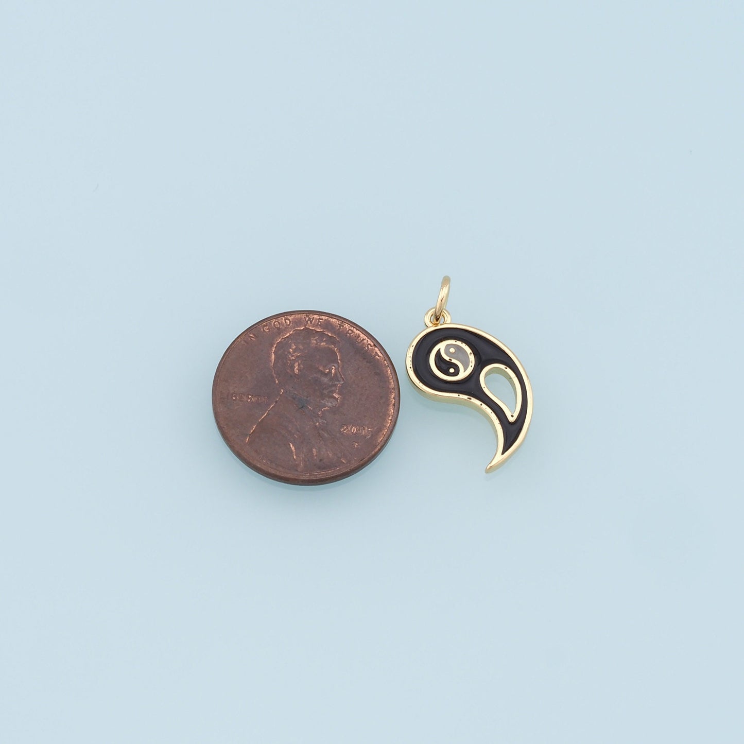 Gold Yin Yang Charms,18K Gold Filled Yin Yang Pendant,Enamel Yin Yang Charm Bracelet Necklace for DIY Jewelry Making Supply