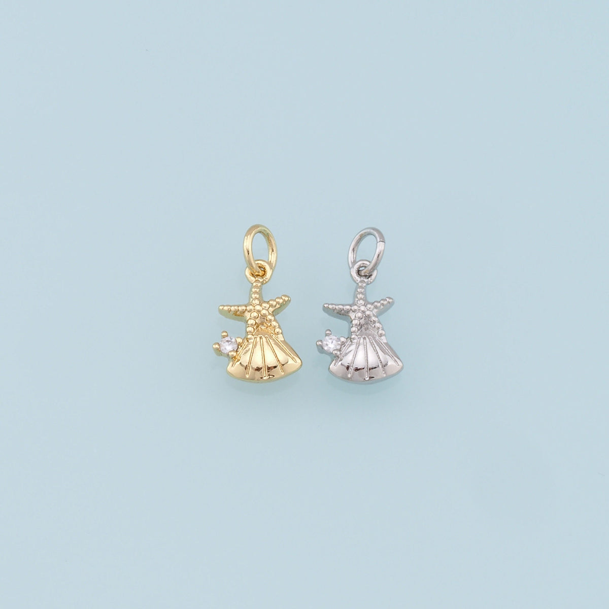 18K Gold Filled Star CZ Charm Pendant for Jewelry Making