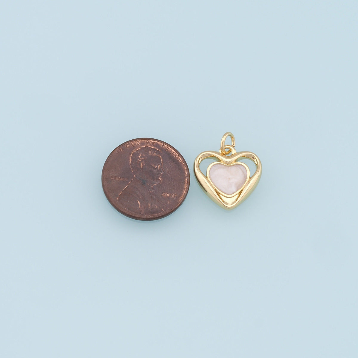 Gold Heart Charms,18K Gold Filled Heart Pendant,Heart Charm Bracelet Necklace for DIY Jewelry Making Supply