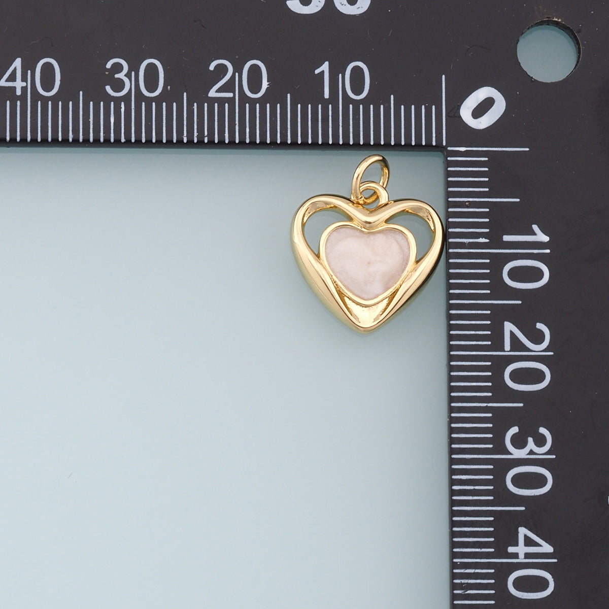Gold Heart Charms,18K Gold Filled Heart Pendant,Heart Charm Bracelet Necklace for DIY Jewelry Making Supply