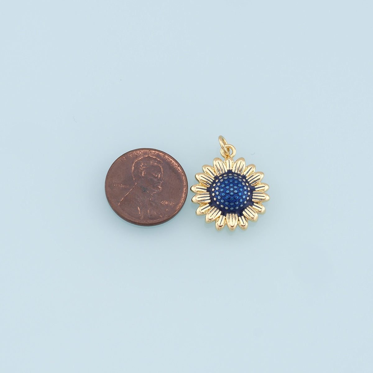 Gold Sunflower Charms,18K Gold Filled Sunflower Pendant,Enamel Sunflower Charm Bracelet Necklace for DIY Jewelry Making Suppl