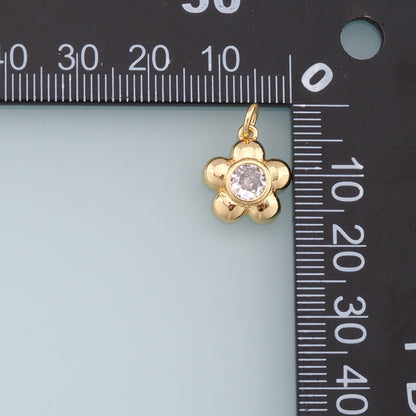 Gold Flower Charms,18K Gold Filled Flower Pendant,Silver Flower Charm Bracelet Necklace for DIY Jewelry Making Supply